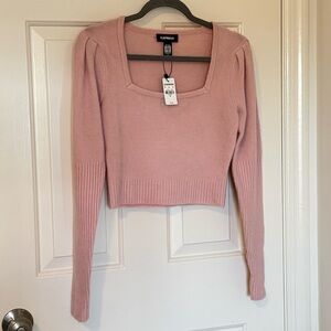 Express Blush Pink Women's Square Neck Sweater XS